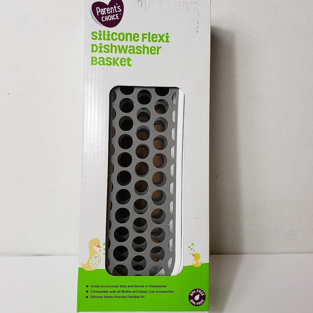 Parent's Choice Silicone Flexi Dishwasher Basket Sippy Cups Baby Bottles New
